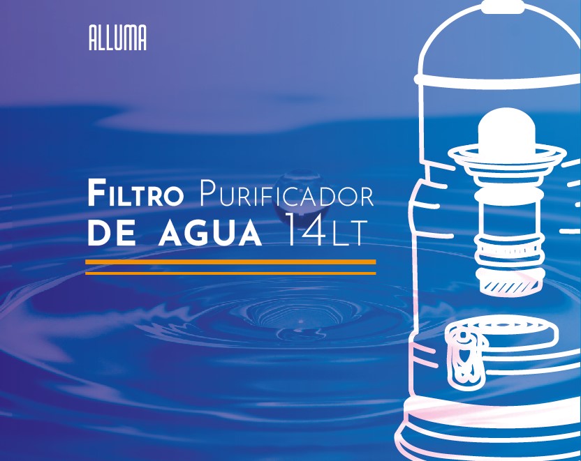 Filtro Purificador De Agua Alluma 14 Litros Minerales Negro